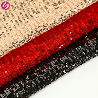 Tissu en sequins brodés 3MM à paillettes droites extensibles effet sirène pour robe - Vente en gros