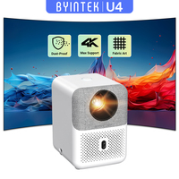 Projecteur intelligent Android BYINTEK U4 WiFi 6 Connexion ultra-rapide Prise en charge 1080P Mini projecteur portable pour extérieur et cinéma maison Cadeau
