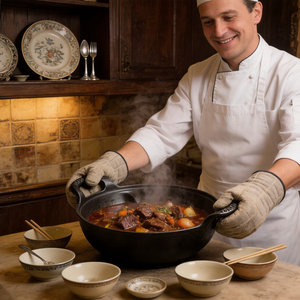 Mini wok en fonte avec poignée en boucle - Poêle à frire antiadhésive pré-assaisonnée à fond plat pour cuisinières à induction, électriques et à gaz - Product Image 1