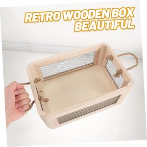 Hộp Lưu Trữ Bằng Gỗ Cổ Điển Lưu Trữ Bằng Gỗ Bin Với Sợi Dây Đay Xử Lý Mộc Mạc Crate Cho Tổ Chức Quần Áo Và Nhiều Hơn nữa Ở Nhà - Product Image 5