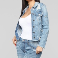 Vestes en jean déchirées pour femmes personnalisées, denim court tendance pour un style décontracté, techniques lavées pour la saison automne-hiver