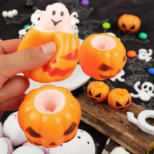 All'ingrosso divertente Halloween zucca spremere giocattoli con <span class=keywords><strong>Pop</strong></span> Out fantasma decompressione Stress sollievo per bambini regali di plastica per ragazzi ragazze - Product Image 3