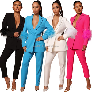 Costume de bureau formel sur mesure pour femmes Senior Sense, <span class=keywords><strong>blazer</strong></span> à paillettes de <span class=keywords><strong>luxe</strong></span> et pantalon ample, costume élégant pour femmes - Product Image 4