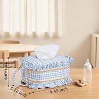 Sac de rangement pour lingettes bébé à volants imprimé floral, équipé d'un clip de suspension, adapté à la poussette, au chariot de courses, au siège auto, fermeture éclair YKK