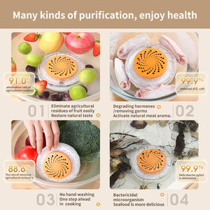 Laveuse de fruits et légumes blanche, appareil portable de nettoyage des fruits et légumes, purificateur OH-ion pour fruits et légumes - Product Image 6