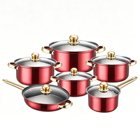 Juego de Ollas FLEY de 12 Piezas de Acero Inoxidable para el Hogar, Ollas Duraderas para Cocinar, Productos Clásicos de Cocina con Acabado Espejo