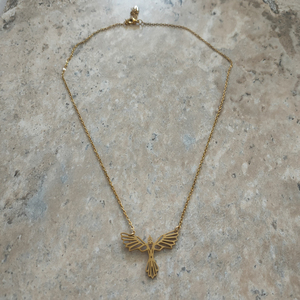 Dina mới nhất đồ trang sức không thấm nước xinh xắn Choker Vòng cổ 18K vàng PVD phụ nữ thép không gỉ Mỹ EAGLE <span class=keywords><strong>Wings</strong></span> tuyên bố Vòng cổ - Product Image 2