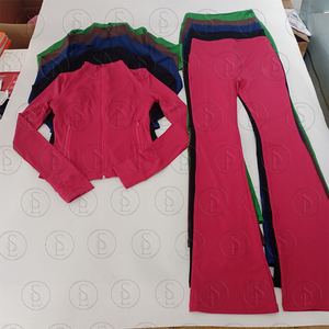 Phụ Nữ Thiết Lập Trang Phục Tập Thể Dục Jogger <span class=keywords><strong>2</strong></span> Mảnh Xà Cạp Set Yoga Áo Khoác Bùng Quần Phụ Nữ Tracksuit Set - Product Image 2