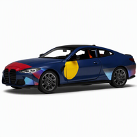 Modèle de voiture de course en alliage moulé sous pression à l'échelle 1/24 avec effets sonores et lumineux, fonction de recul et portes ouvrables, jouet de collection pour cadeau