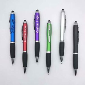 ปากกาสไตลัสหน้าจอสัมผัส 2-in-1 พร้อมปากกาลูกลื่น สำหรับโทรศัพท์และแท็บเล็ต ปากกาลูกลื่นพลาสติกพิมพ์โลโก้ได้ เหมาะสำหรับของขวัญต้อนรับ - Product Image 1