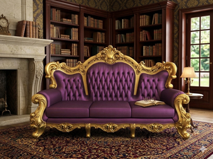 Sofá Individual de Lujo, Diseño Real, Construcción de Madera Sólida para una Sala de Estar Elegante y Sofisticada - Product Image 3