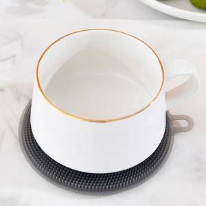 Non-Stick Silicone Dishwashing Pad Round Heat Resistant Kitchen Scouring Pad - Product Image 5