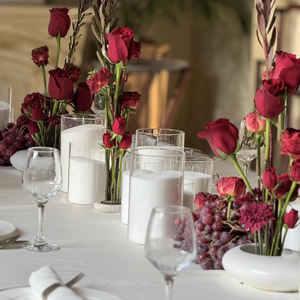 Moderno 3Pack vetro cilindro trasparente vaso fiore 15 20 25cm alto uragano Floating portacandele vaso leggero da tavolo - Product Image 4