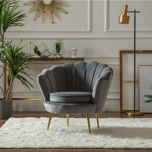 Modern Luxury Green Tufted Shell Shaped Velvet Upholstery Sofa <b>Armchair</b> with Gold Legs Green for Home Office & Hotel Use - Product Image 3