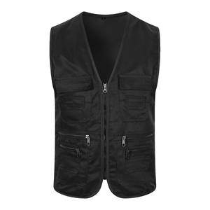 Multi Pocket Vest Workwear Polyester Fiber Solid Color Thin Vest For Work Use VM016 - Product Image 3