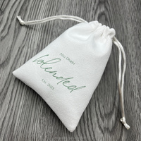 Pochettes en microfibre personnalisées avec logo imprimé, sacs cadeaux à cordon pour l'emballage d'accessoires de bijouterie fine, boucles d'oreilles