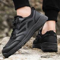 Chaussures tactiques antidérapantes à laçage rapide pour hommes, système de cadran rotatif, baskets de trekking respirantes en maille, bottes de travail