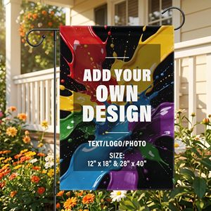 Bandera de Jardín Personalizada JX Yabee con Cualquier Logotipo/Texto/Patrón, Bandera de Poliéster de Doble Cara para Jardín, Hogar y Exteriores - Product Image 2