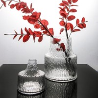 Ensemble de vases en verre soufflé à la main style nordique, gris fumé martelé, minimaliste, pour la maison et les mariages