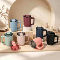 Tazas de Café Aisladas de Acero Inoxidable, Libres de BPA, para Viaje, con Asa y Tapa Deslizante, para Té y Leche, Set de Regalo, Venta al Por Mayor