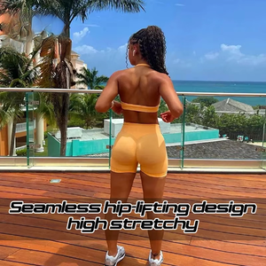 Shorts Deportivos Sin Costuras para Mujer, Leggings de Yoga de Alta Elasticidad, <span class=keywords><strong>Ropa</strong></span> Deportiva para Gimnasio, Efecto Push-Up - Product Image 3