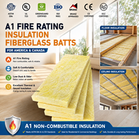 Laine de verre isolante résistante à l'humidité ASTM C1104 R22 6,75 pouces pour sol et plafond, efficacité thermique élevée, pour l'Amérique du Nord