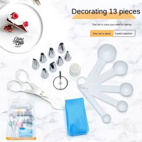 Ensemble de 13 embouts de décoration de gâteaux, embouts de pâtisserie pour glaçage, avec ensemble de cuillères doseuses