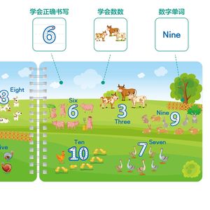 Hoye งานฝีมือหนังสือกิจกรรมก่อนวัยเรียนสมุดควบคุมการติดตามปากกาสำหรับเด็กเรียนรู้การเขียนรูปแบบรูปร่างเส้น - Product Image 4