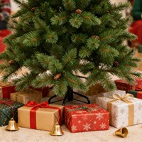 Sapin de Noël artificiel luxuriant de 180 cm avec des pommes de pin - Parfait pour la décoration de la maison pendant les fêtes et la mise en scène de fêtes festives