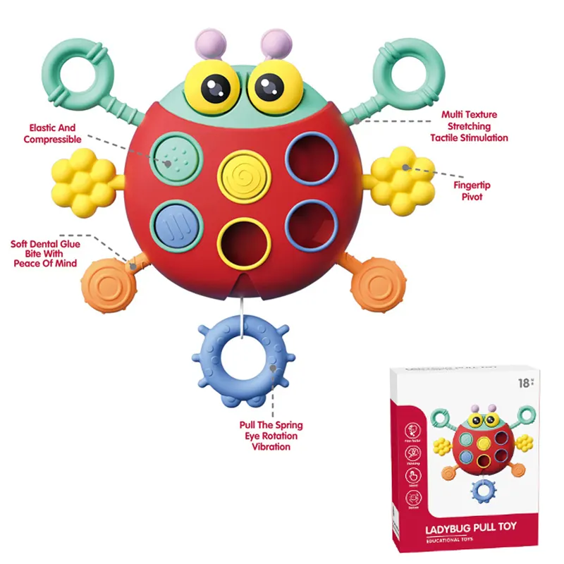 2023 amusant crabe bébé voyage jouets tirer chaîne jouet matériel éducation précoce illumination parent-enfant interactif bébé puzzle jouets