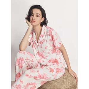Sexy Floral Pajamas Women's Sleepwear Vietnam Custom Women's Bamboo Pajamas Summer Pyjamas Lounge Wear Women Sets Wholesale - Product Image 2
