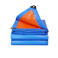 Bâche industrielle PE bleu-orange personnalisée, tissu imperméable vert-argent double vert 150-180 GSM, tissu anti-pluie