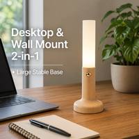 Lampe LED magnétique 2-en-1 en bois, à poser sur table et à fixer au mur, avec gradation progressive, rechargeable, veilleuse à commande tactile, portable, décoration d'intérieur