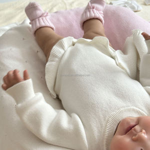 Body piatte piatte in maglia Jacquard con volant tutina a manica lunga in cotone pagliaccetto personalizzato Preemie taglie Private - Product Image 6