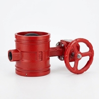 Vanne papillon rainurée à commande turbine DN50-DN300 pour raccords de tuyauterie d'incendie et matériel de système d'extinction