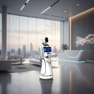 Robot de restauration professionnel Forward Robot <span class=keywords><strong>Amy</strong></span> pour la livraison de nourriture, la publicité et la réception des clients - Product Image 1