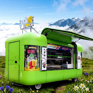 Electric Remote-controlled Dining Cart <b>Food</b> Truck Full Kitchen Mobile Bar Trailer <b>Mini</b> Cart Q235B Steel Car Paint Zero Emission - Product Image 1