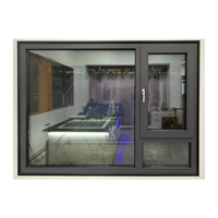Fenêtre à battant en alliage d'aluminium, résistante aux ouragans, design professionnel de luxe, style mi-siècle, pour villa, salle de bain et entrée commerciale