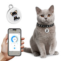Traceur intelligent double système pour animaux de compagnie, étiquette anti-perte pour chats et chiens, étanche IPX6, compatible iOS/Android (Localiser/Localiser via Hub)