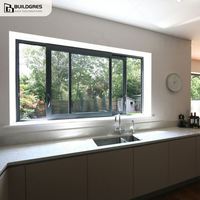 Fenêtre coulissante en alliage d'aluminium sur mesure, double vitrage trempé, insonorisée, à rupture de pont thermique pour villa et maison résidentielle