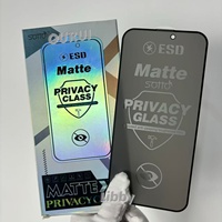 Protection d'écran en verre mat anti-espion ESD, film protecteur trempé pour iPhone 18 17 16 Pro Max 15 13, Redmi, Samsung