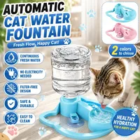 Fontaine à eau pour chat Gravity en plastique, design optimal du bol, empêche les restes de poils, garde l'eau fraîche et les chats au sec, automatique