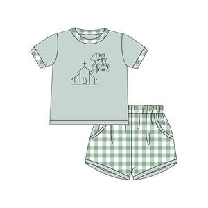 Abbigliamento Personalizzato per Bambini, Completo Estivo per Ragazze 'Then Sings <span class=keywords><strong>My</strong></span> Soul', Set con Pantaloncini da Chiesa, Vestiti per Bambine, <span class=keywords><strong>Boutique</strong></span> per Bambini - Product Image 2