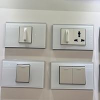 Interrupteur mural électrique élégant en verre trempé noir 120*76, double pôle 16A/10A/20A 250V US 1/2/3/4 postes, garantie 12 ans, ports USB