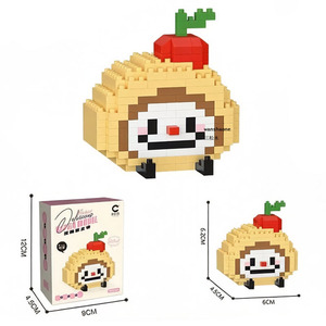 Micro Building <strong>Blocks</strong> Toys Funny Construct Plastic Custom <strong>Brick</strong> Figures Foods Hamburg Avocado Bread Chips Cake Pineapple Milk - Product Image 5