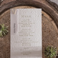 Carte de menu personnalisée en typographie, papier coton fait main, gaufrée, pour mariage, décoration de table de restaurant de luxe