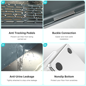 75L Rectangle Stainless Steel Eco-friendly Sustainable Cat <strong>Litter</strong> <strong>Box</strong> ABS High Barrier Toilet Stop Inner Cat <strong>Litter</strong> <strong>Accessories</strong> - Product Image 4