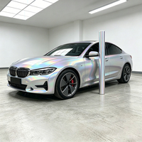 Film vinyle brillant blanc laser pour voiture, film holographique arc-en-ciel, installation facile avec technologie Air Release, pour SUV/camion