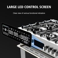 Four européen Hyxion 220v en acier inoxydable, grande taille, écran tactile LED, 6 brûleurs, four à haute puissance, fours combinés pour la cuisson à domicile