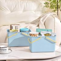 Panier de rangement en plastique grande capacité pour la maison, boîte de rangement multifonction durable en plastique pour vêtements avec poignée